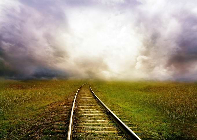 Foggy Railroad Train