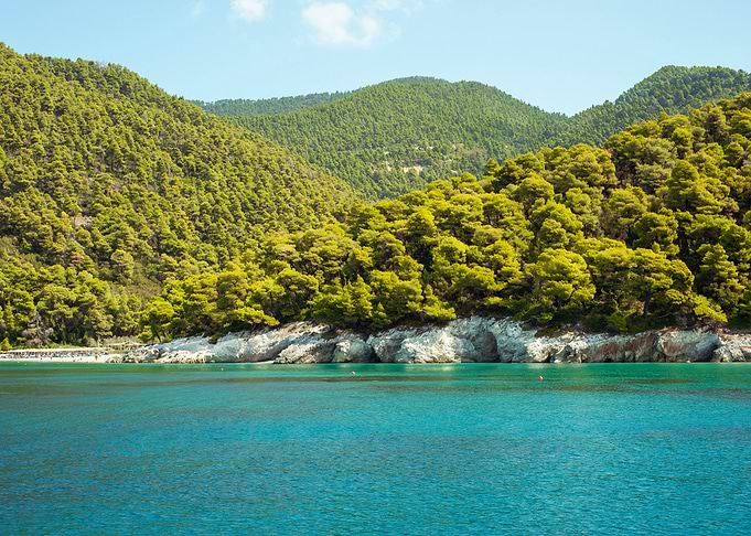Green and blue island