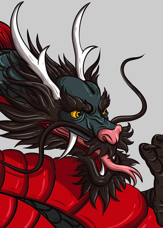 Asian Dragon Red