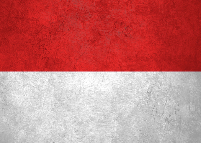 Flag of Indonesia on Wall