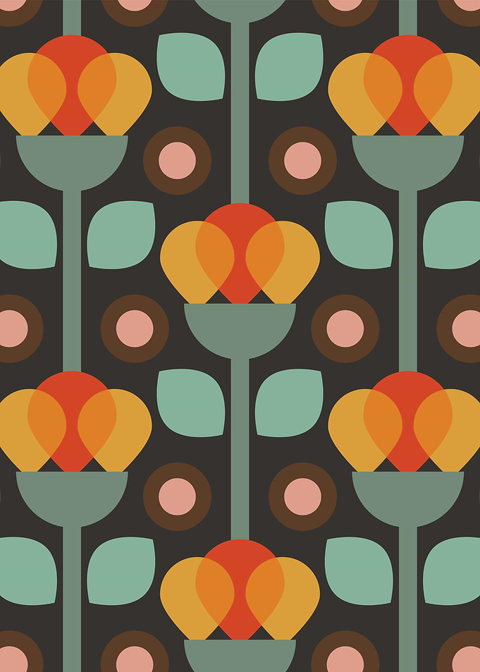 Neat Retro Floral 09