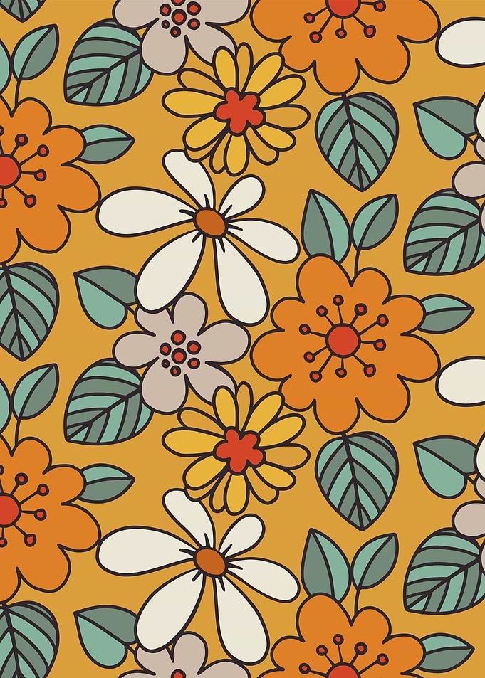 Neat Retro Floral 06
