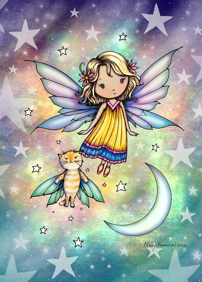 Floating 2 Fairy and Cat