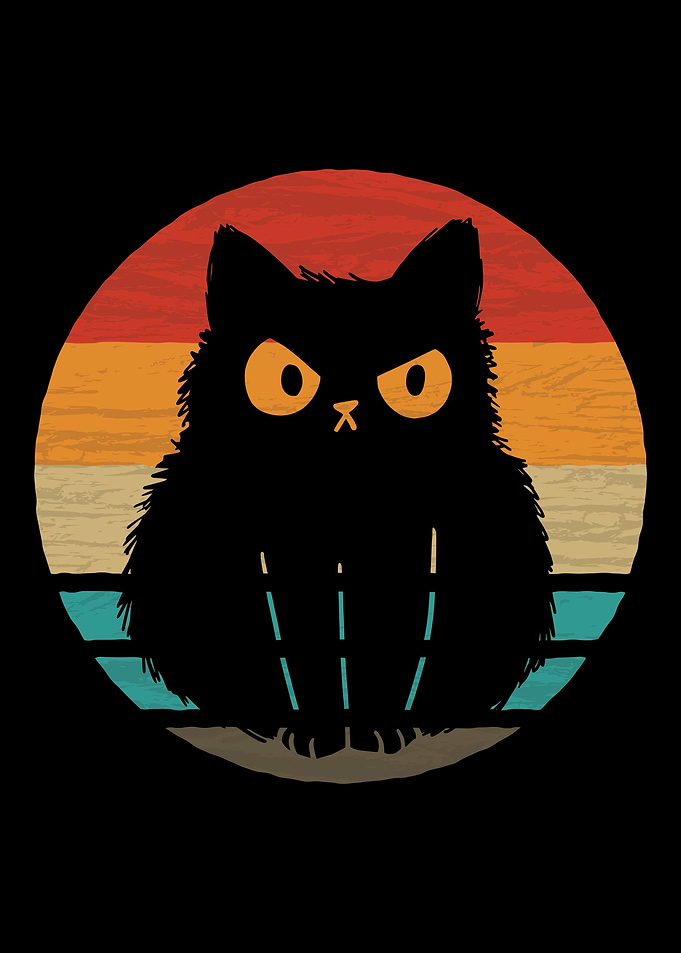 Cat Retro Vintage