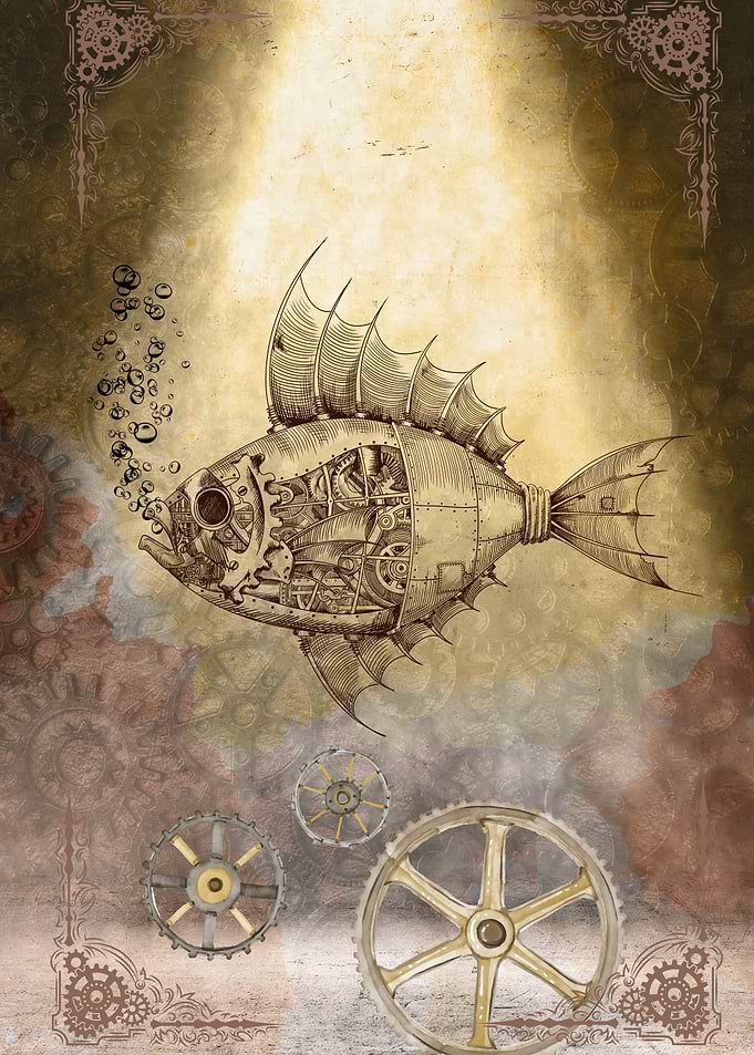 Steampunk mechanic fish