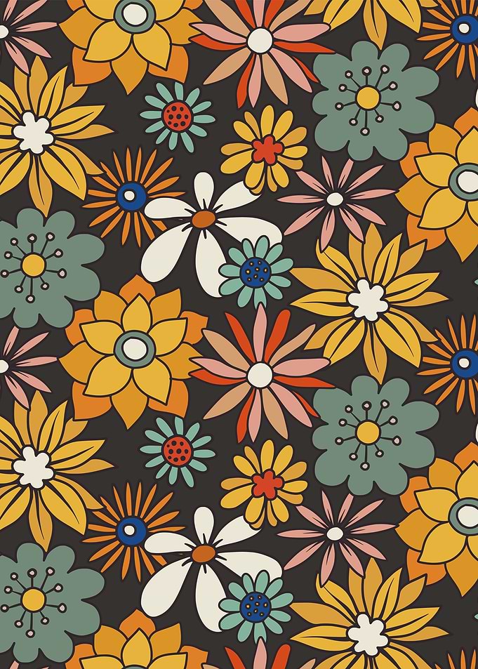 Neat Retro Floral 03