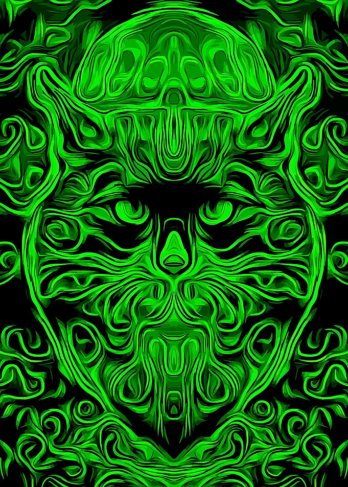 Black Cat Green Lines