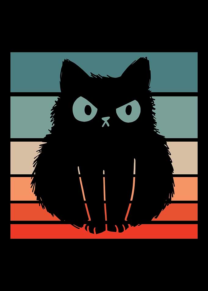 Cat Retro Vintage