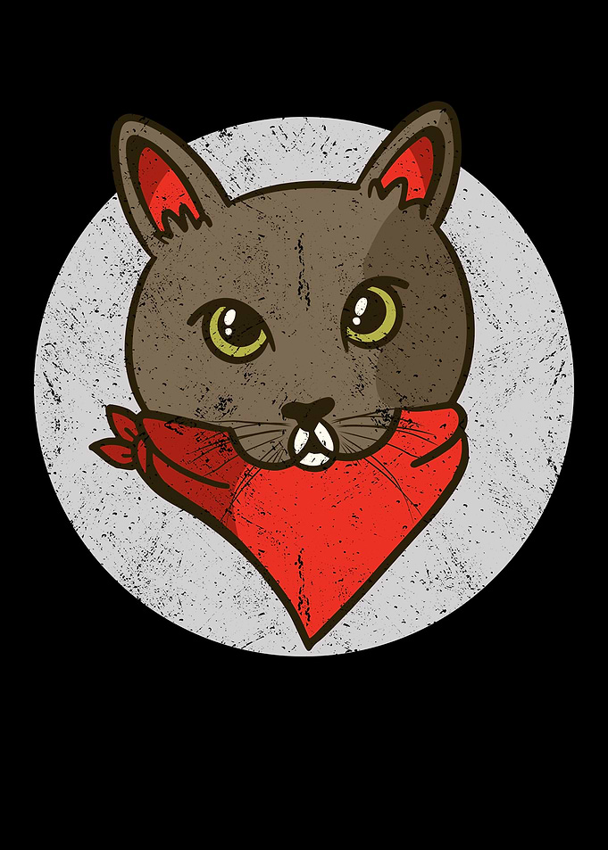 Cat in a red bandana cat