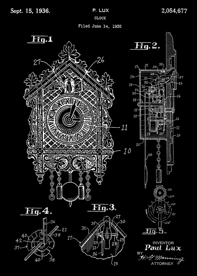 Watch Clock 1936 Blueprint