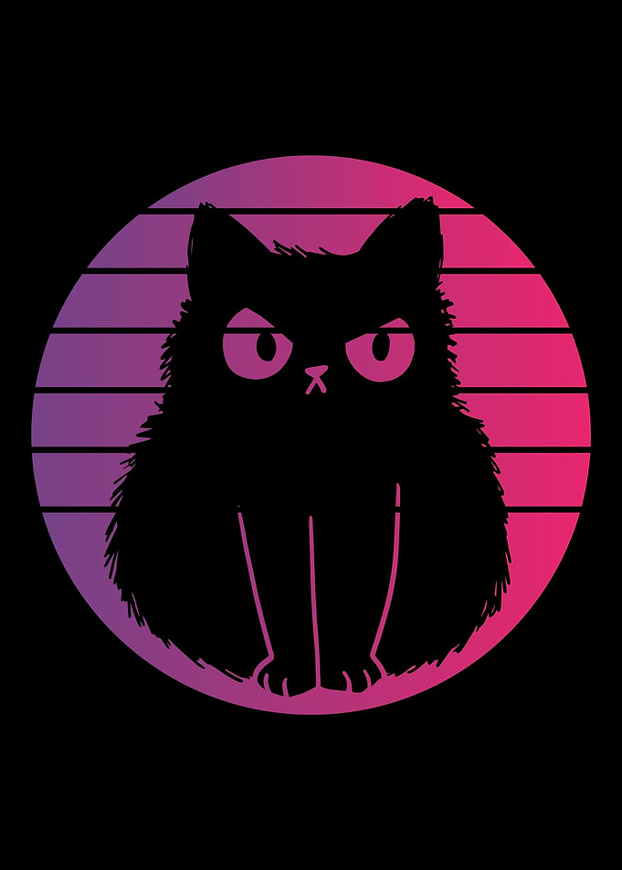 Cat Retro Vintage