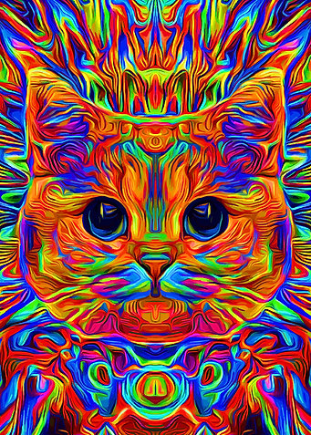 Psychedelic Cat colorful
