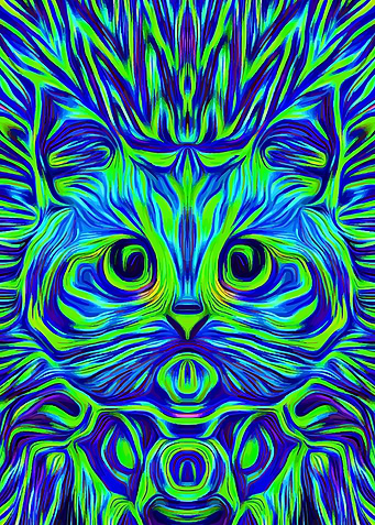 Psychedelic Cat Fantasy