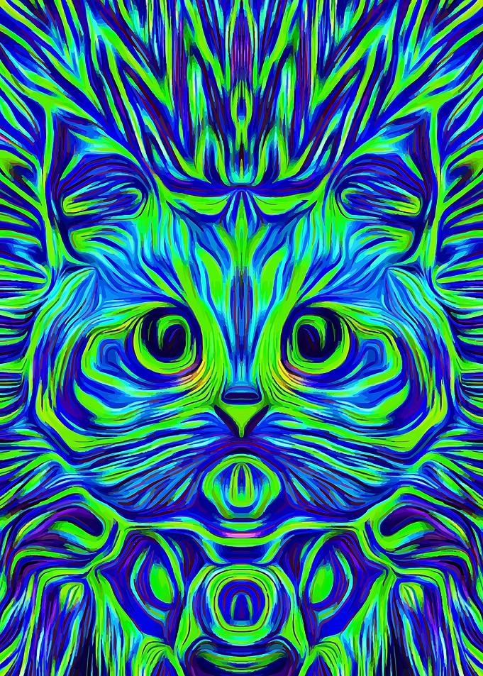 Psychedelic Cat Fantasy