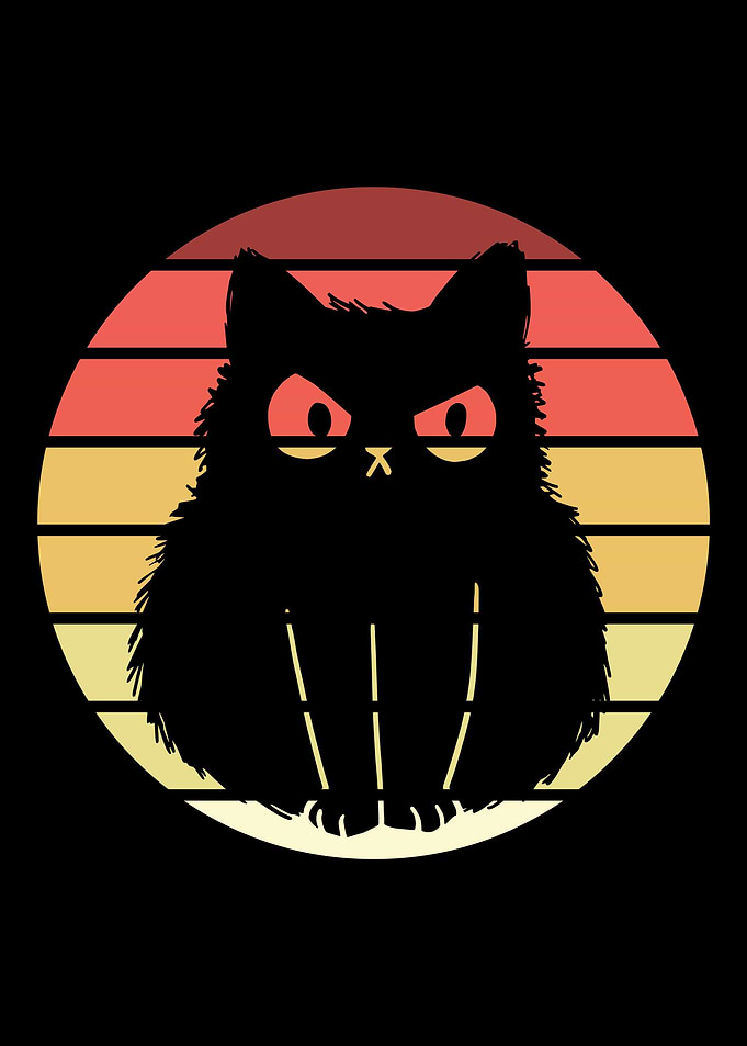 Cat Retro Vintage