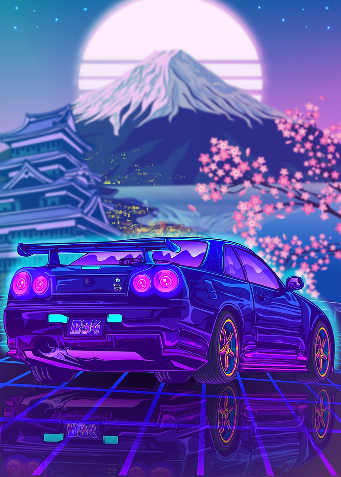 Skyline Gtr R34 blur BG