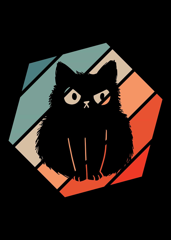 Cat Retro Vintage