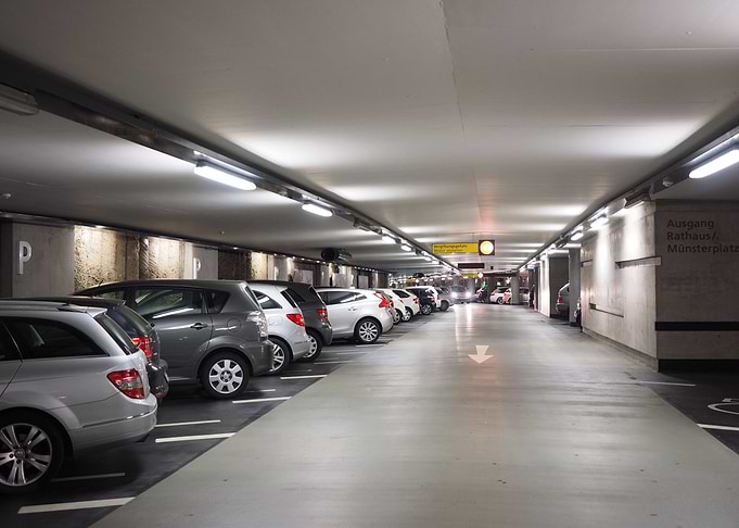 Parking lot below