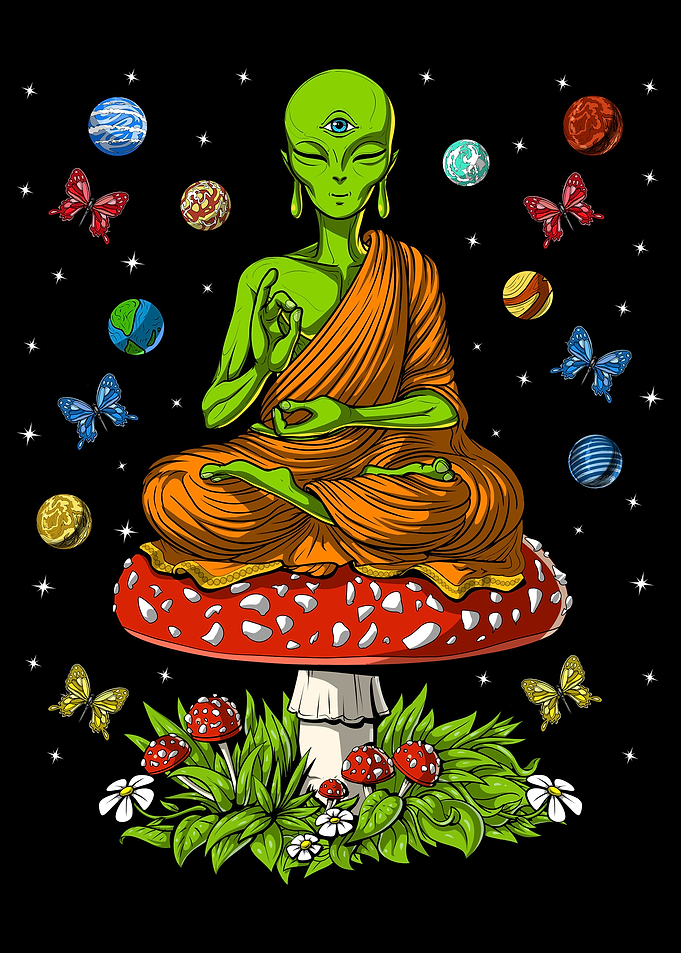 Mushroom Alien Buddha