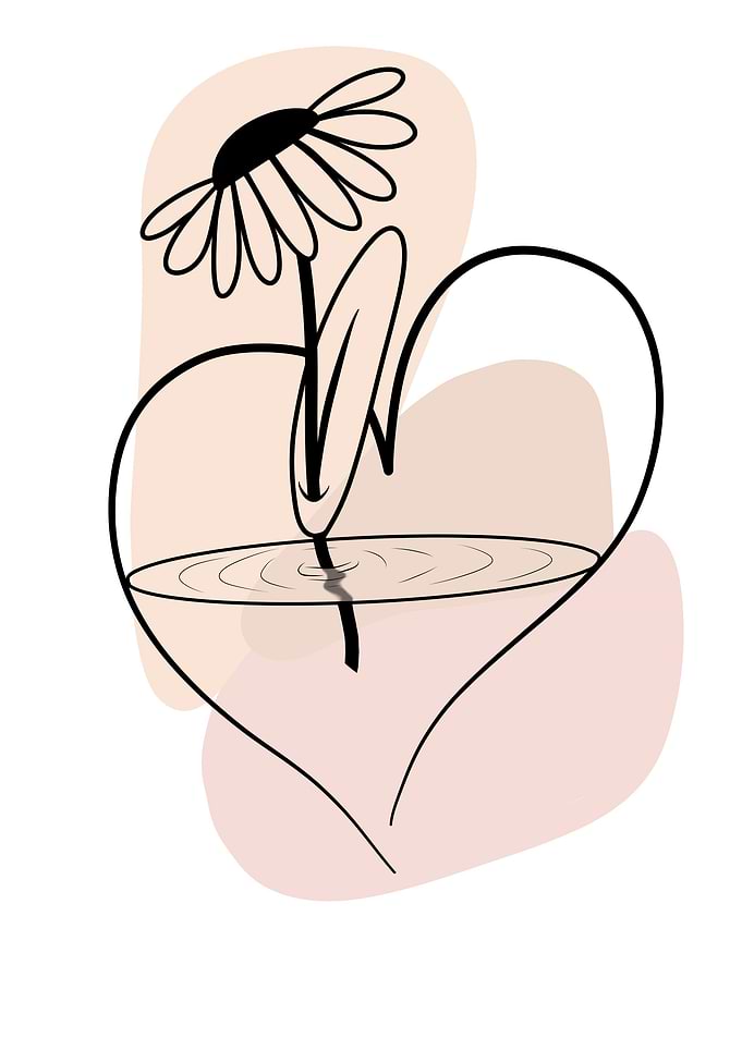 Minimalist Heart Flower