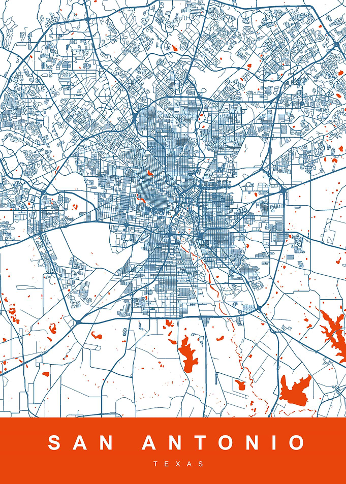 SAN ANTONIO Map TEXAS
