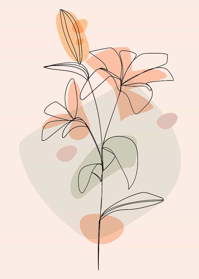 Cute floral modern art
