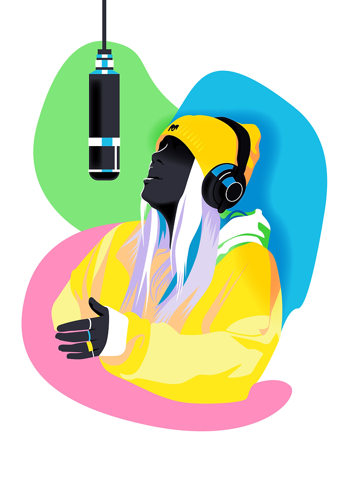 Singing Flat Vector