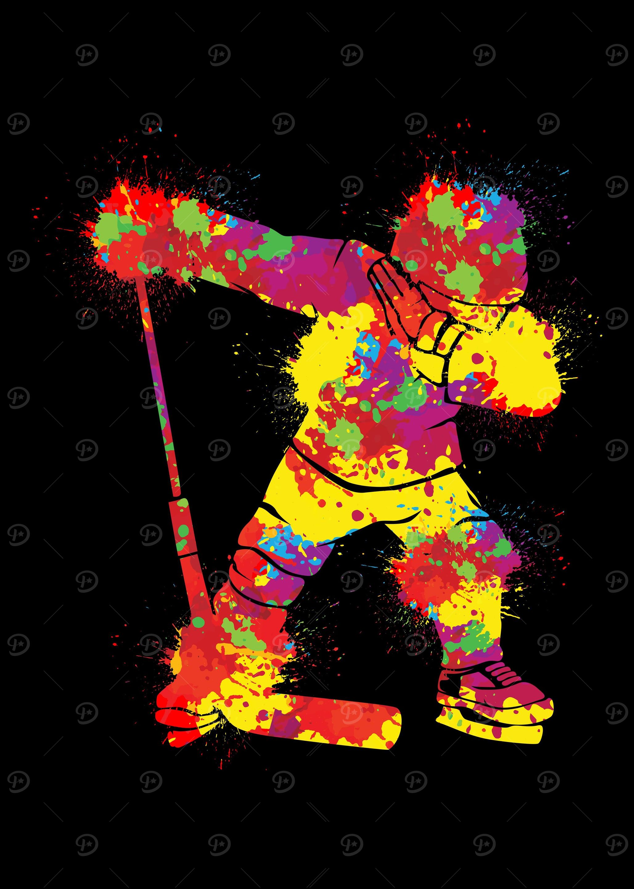 Dabbing Ice Hockey Player