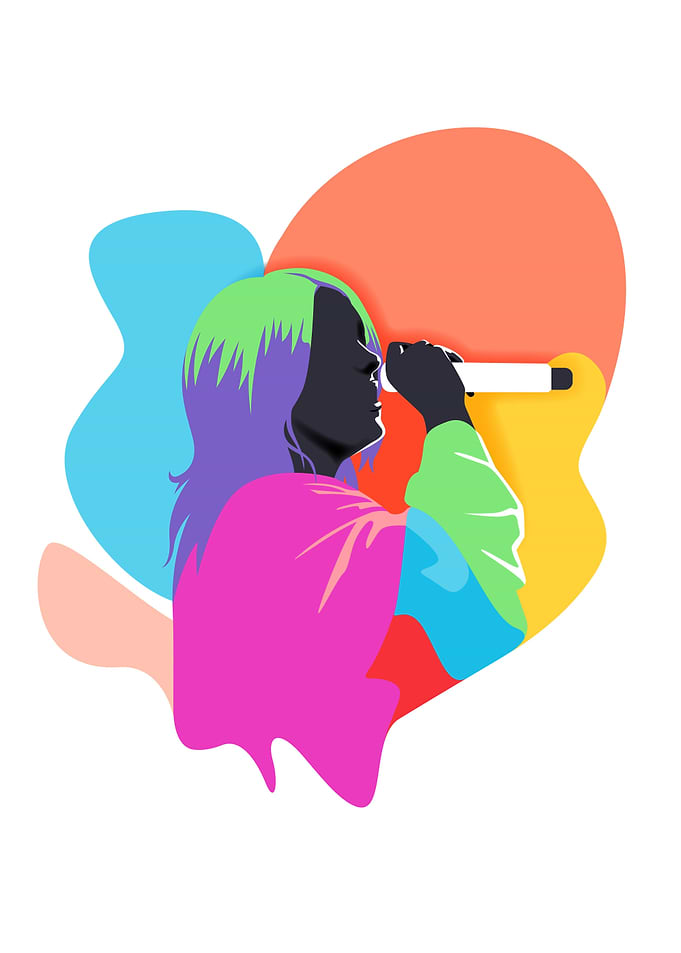Singer Flat Vector