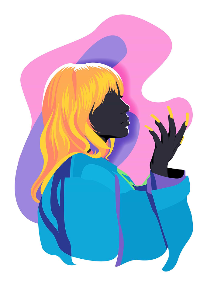 Golden Hair Flat Vector