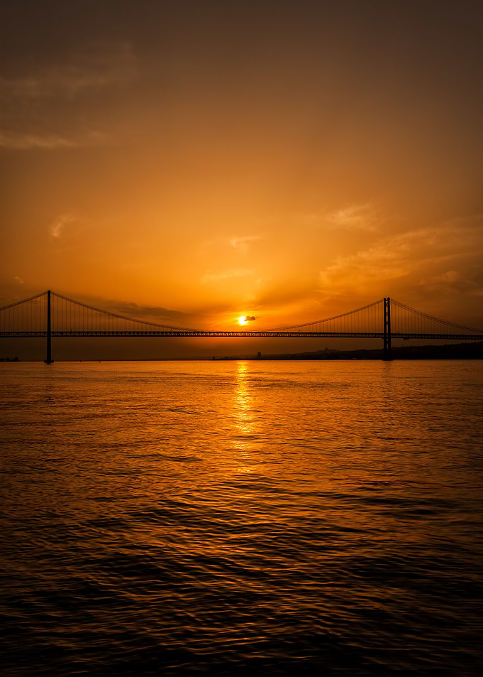 Bridge In Lisbon At Sunset