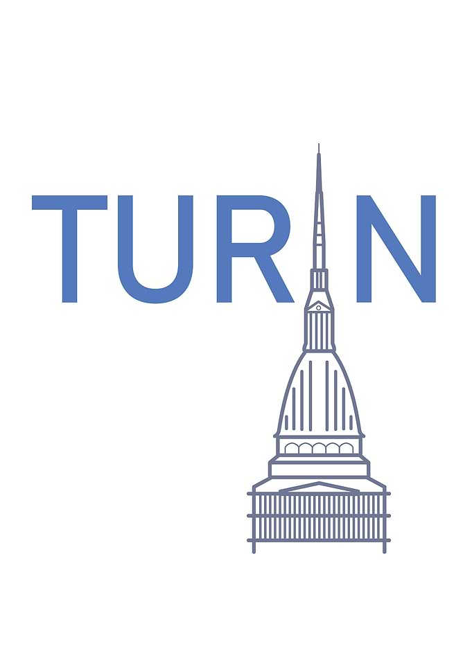 Turin Italy line art