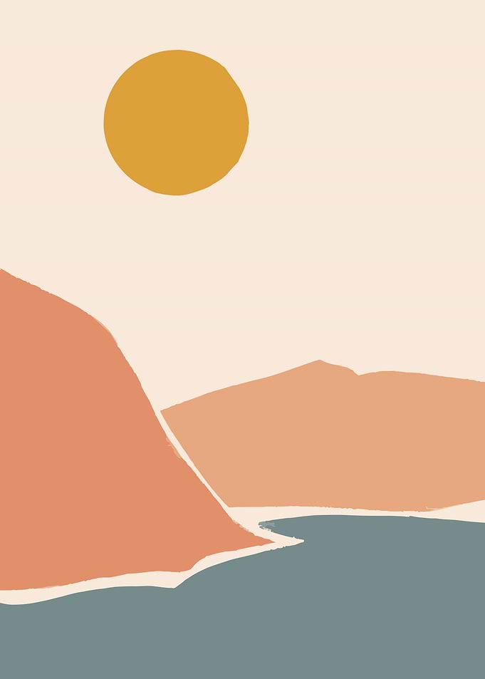 Mid century nature hillart