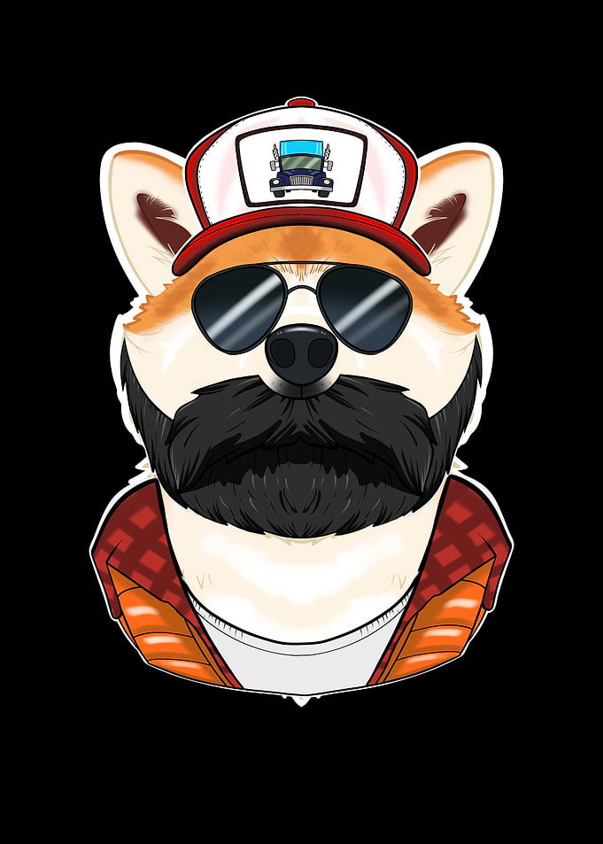Truck Driver Akita Inu