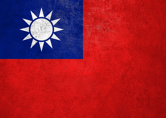 Flag of Taiwan on Wall