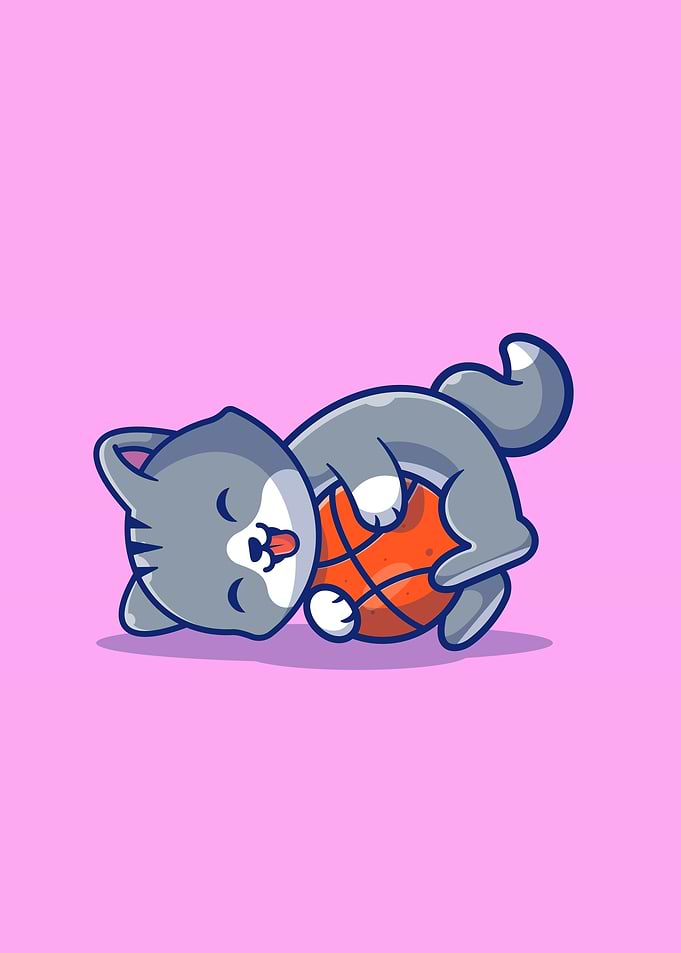 Cute Cat Playing Ball