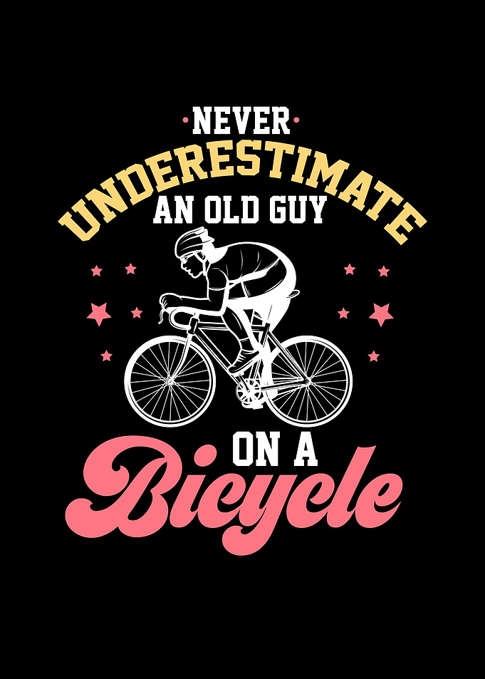 Old Guy On Bicycle Never