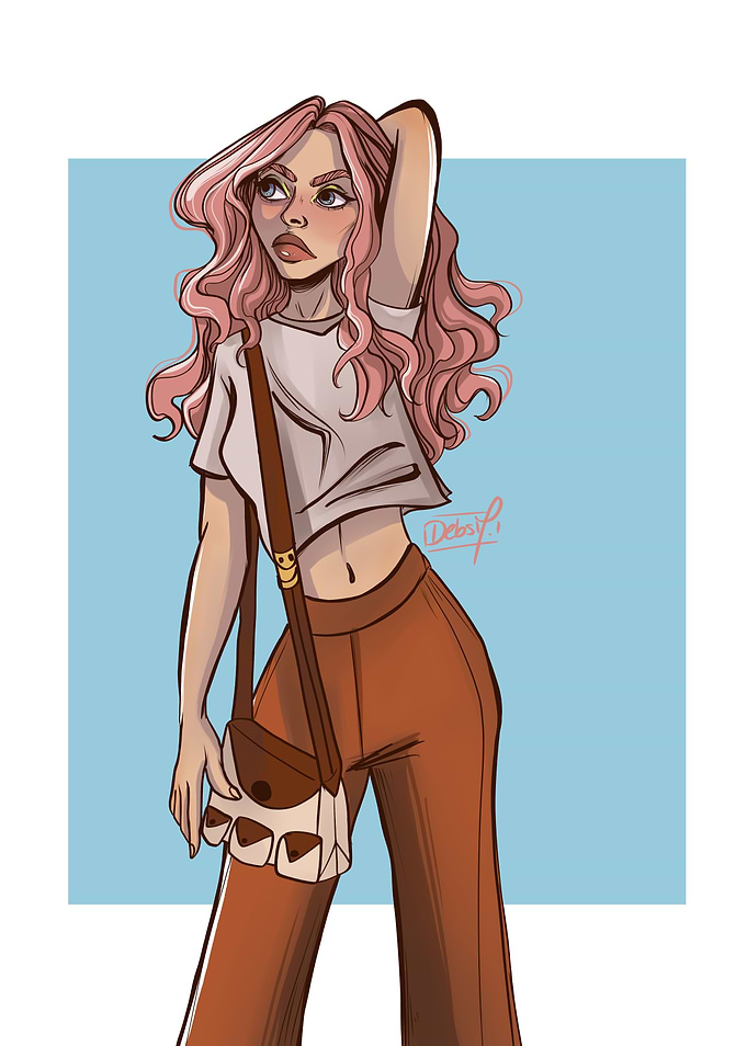 Pink Hair Girl Drawing