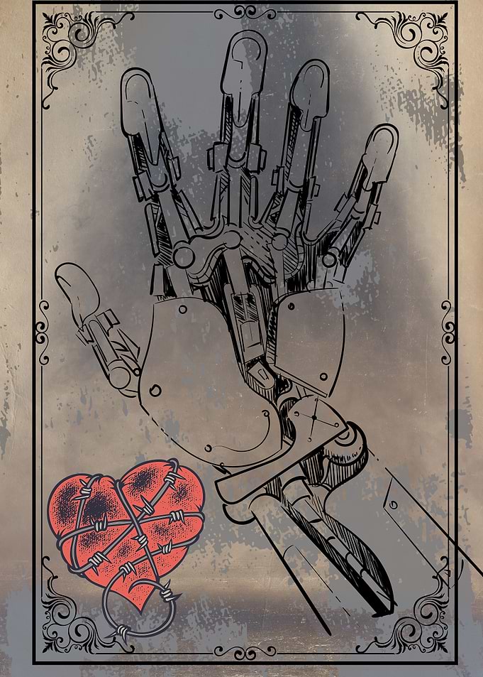 Steampunk Robot Hand Love