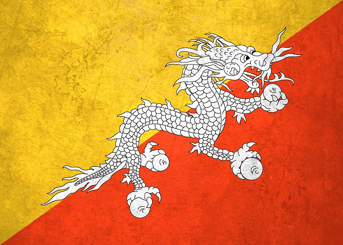 Flag of Bhutan on Wall