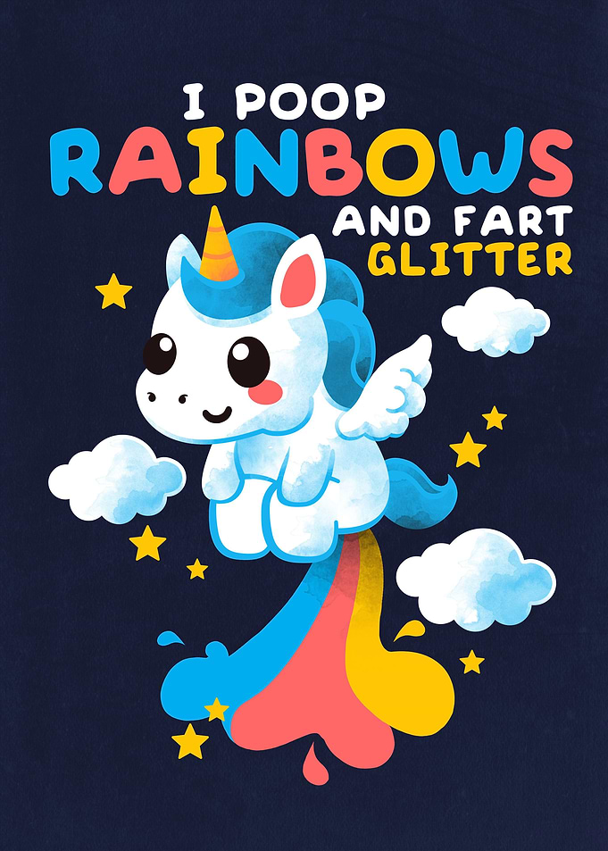 Unicorn pooping rainbows