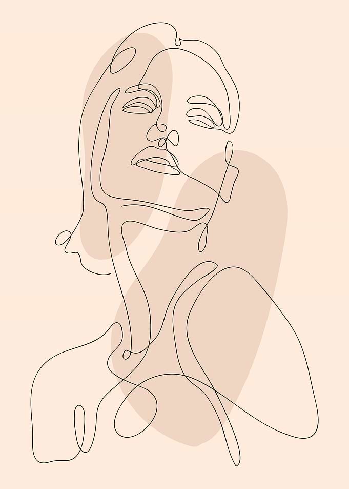 Female face continuousline