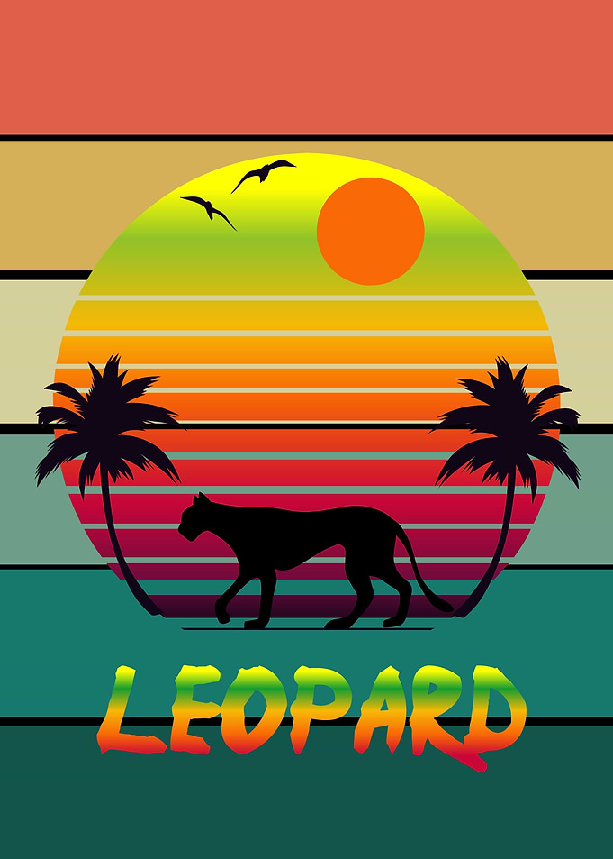 retro popart leopard
