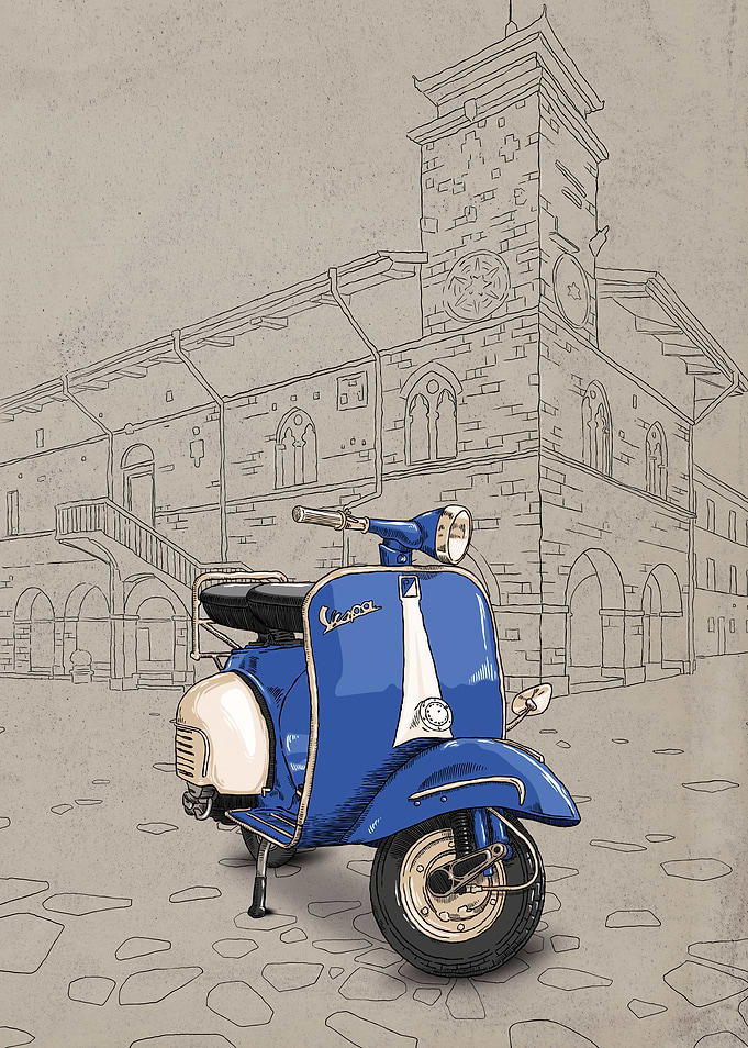 Blue Vespa
