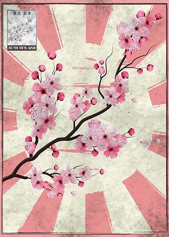Cherry Blossom Old Stamp