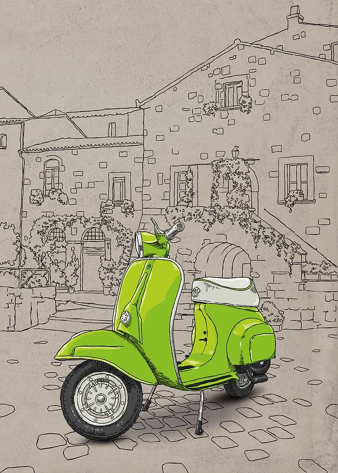 Green Vespa