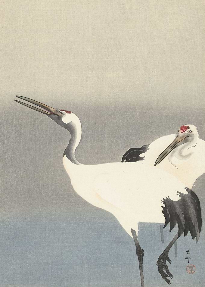 Koson Japanese Two Cranes
