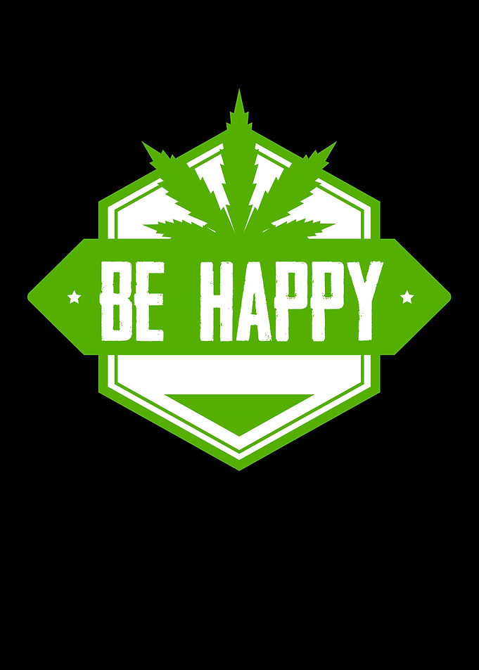 Be Happy Cannabis Leaf