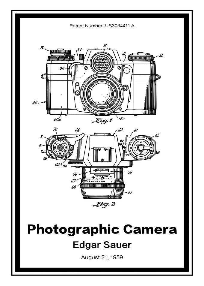 Camera patent art