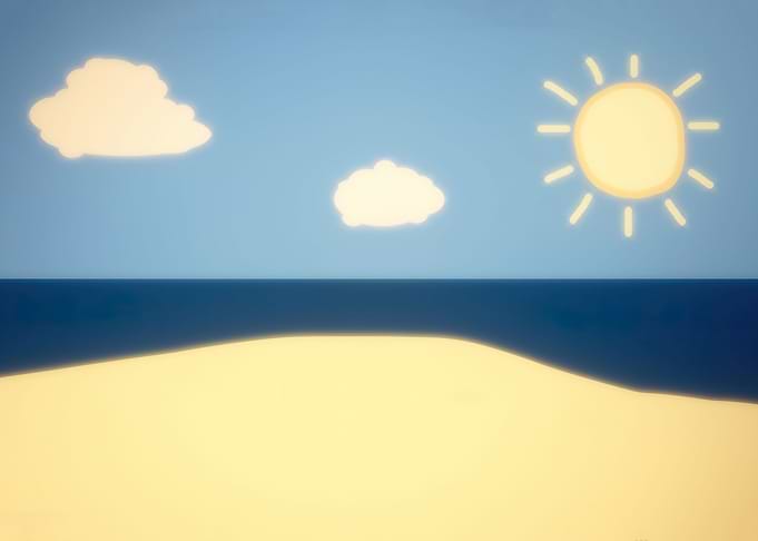 Cartoon sunny day beach gr